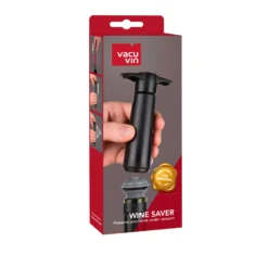 Vacu Vin Wijnpomp Met 2 Wijnstoppers - Wine Saver - Zwart -Alessi Verkoopwinkel 09814606 Wine Saver Black 1 Pump 2 Stoppers Pack