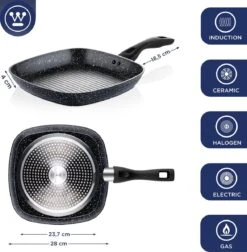 Westinghouse Pannenset Black Marble (Grillpan 28 Cm + Wokpan ø 30 Cm) - Inductie En Alle Andere Warmtebronnen 14 Westinghouse Pannenset Black Marble (Grillpan 28 Cm + Wokpan ø 30 Cm) - Inductie En Alle Andere Warmtebronnen -Alessi Verkoopwinkel 1176x1200