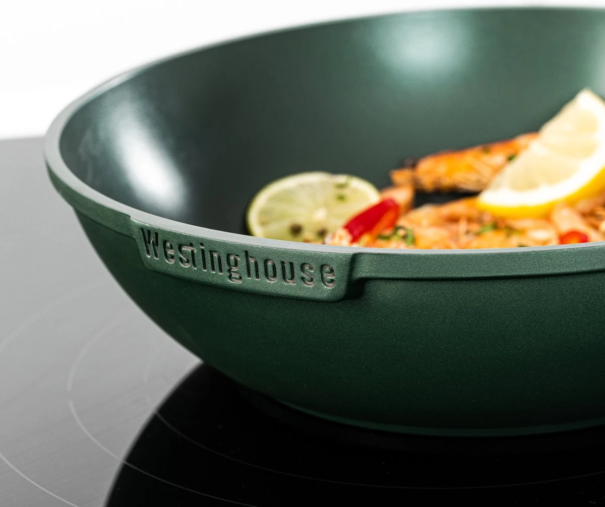 Westinghouse Pannenset Performance (Wokpan + Grillpan) ø 28 Cm - Groen - Inductie En Alle Andere Warmtebronnen 7 Westinghouse Pannenset Performance (Wokpan + Grillpan) ø 28 Cm - Groen - Inductie En Alle Andere Warmtebronnen - Afbeelding 7