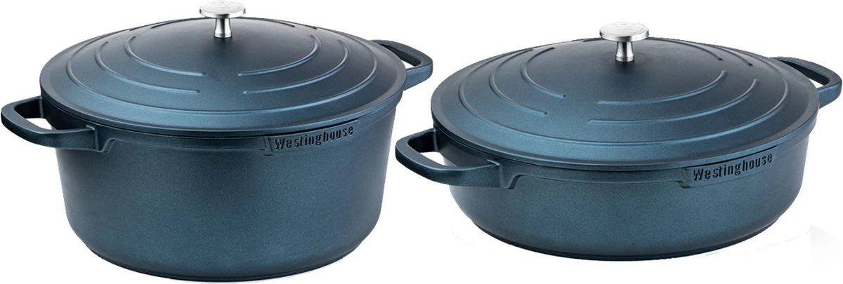 Westinghouse Pannenset Performance (Braadpan + Hapjespan) ø 28 Cm - Blauw - Inductie En Alle Andere Warmtebronnen 1 Westinghouse Pannenset Performance (Braadpan + Hapjespan) ø 28 Cm - Blauw - Inductie En Alle Andere Warmtebronnen