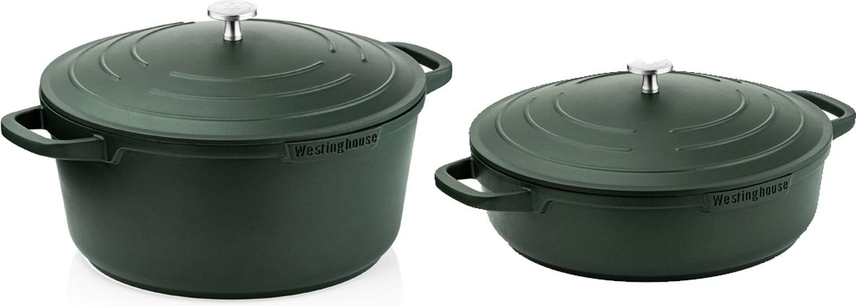 Westinghouse Pannenset Performance (Braadpan + Hapjespan) ø 28 Cm - Groen - Inductie En Alle Andere Warmtebronnen 1 Westinghouse Pannenset Performance (Braadpan + Hapjespan) ø 28 Cm - Groen - Inductie En Alle Andere Warmtebronnen