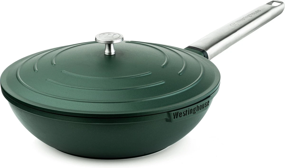 Westinghouse Pannenset Performance (Wokpan + Grillpan) ø 28 Cm - Groen - Inductie En Alle Andere Warmtebronnen 8 Westinghouse Pannenset Performance (Wokpan + Grillpan) ø 28 Cm - Groen - Inductie En Alle Andere Warmtebronnen - Afbeelding 8