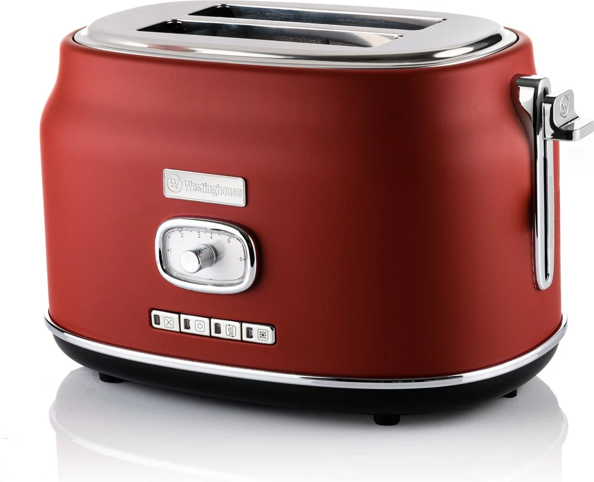 Westinghouse Retro Waterkoker + Broodrooster 2 Sleuven + Blender - Rood 4 Westinghouse Retro Waterkoker + Broodrooster 2 Sleuven + Blender - Rood - Afbeelding 4