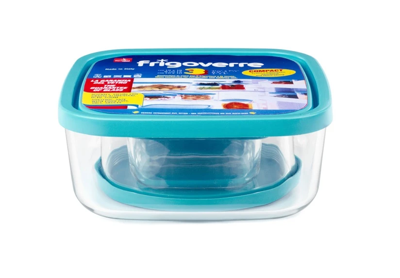 Bormioli Rocco Vershoudbakjes Frigoverre - Glas - Blauw - 3 Stuks 2 Bormioli Rocco Vershoudbakjes Frigoverre - Glas - Blauw - 3 Stuks - Afbeelding 2