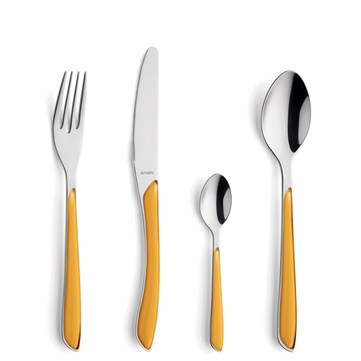 Amefa Bestekset Eclat - Mustard Yellow Matt - 24-delig / 6 Personen 1 Amefa Bestekset Eclat - Mustard Yellow Matt - 24-delig / 6 Personen