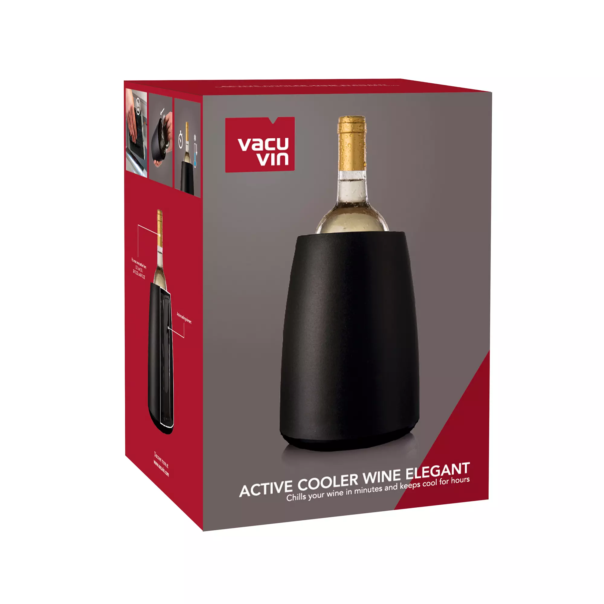 Vacu Vin Wijnkoeler Active Cooler Elegant - Box - Zwart 5 Vacu Vin Wijnkoeler Active Cooler Elegant - Box - Zwart - Afbeelding 5