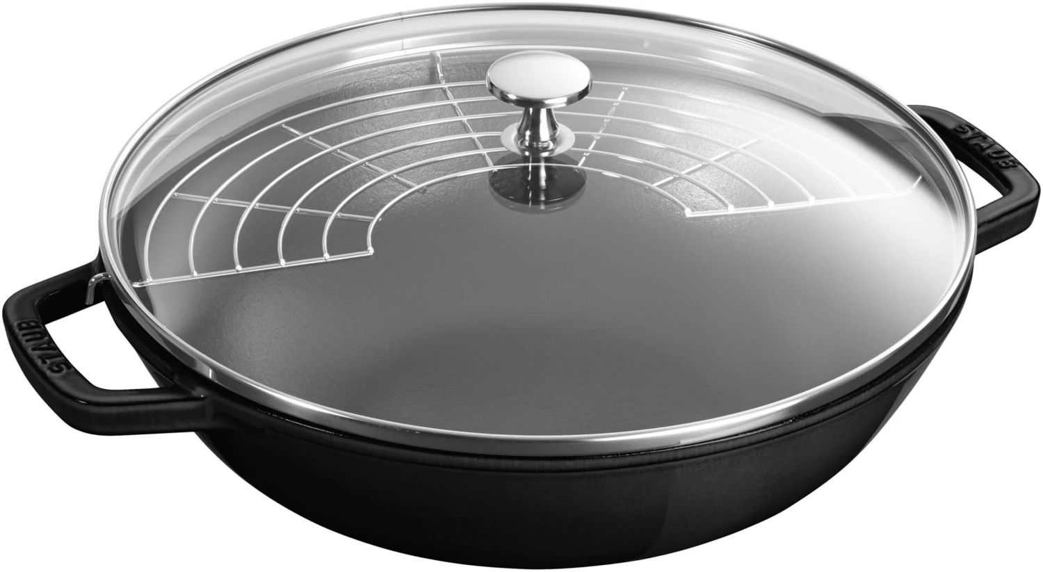 Staub Wokpan - Zwart - ø 30 Cm / 4.4 Liter - Geëmailleerde Anti-aanbaklaag 1 Staub Wokpan - Zwart - ø 30 Cm / 4.4 Liter - Geëmailleerde Anti-aanbaklaag