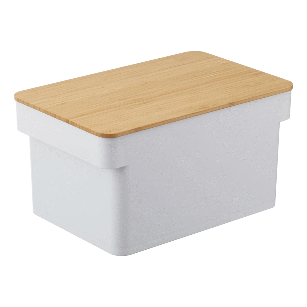 Yamazaki Broodtrommel Met Messenhouder Tower Wit 1 Yamazaki Broodtrommel Met Messenhouder Tower Wit