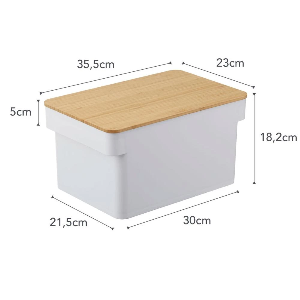 Yamazaki Broodtrommel Met Messenhouder Tower Wit 5 Yamazaki Broodtrommel Met Messenhouder Tower Wit - Afbeelding 5