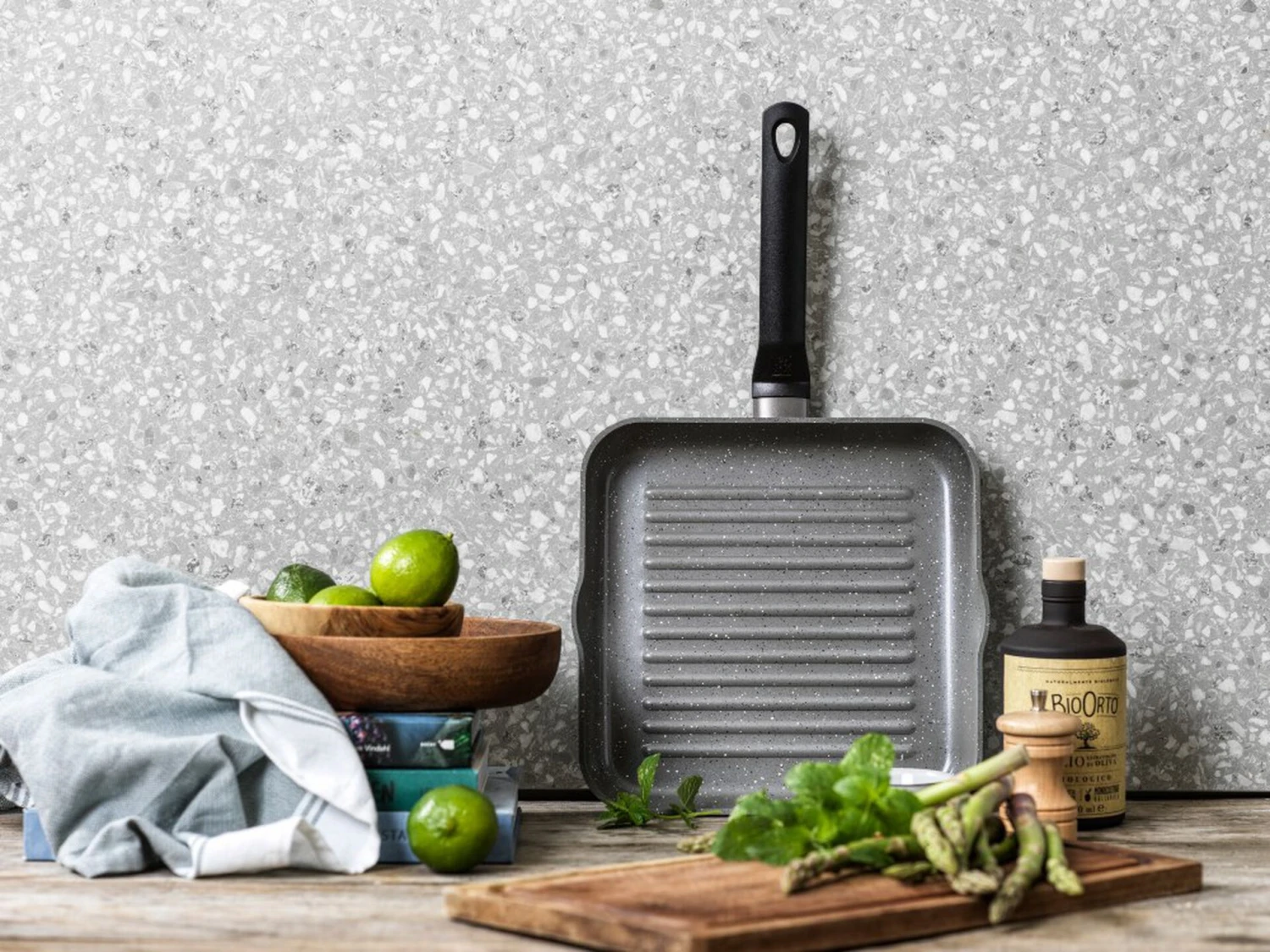 BK Grillpan Granite Aluminium - 26 X 26 Cm - Keramische Anti-aanbaklaag 2 BK Grillpan Granite Aluminium - 26 X 26 Cm - Keramische Anti-aanbaklaag - Afbeelding 2