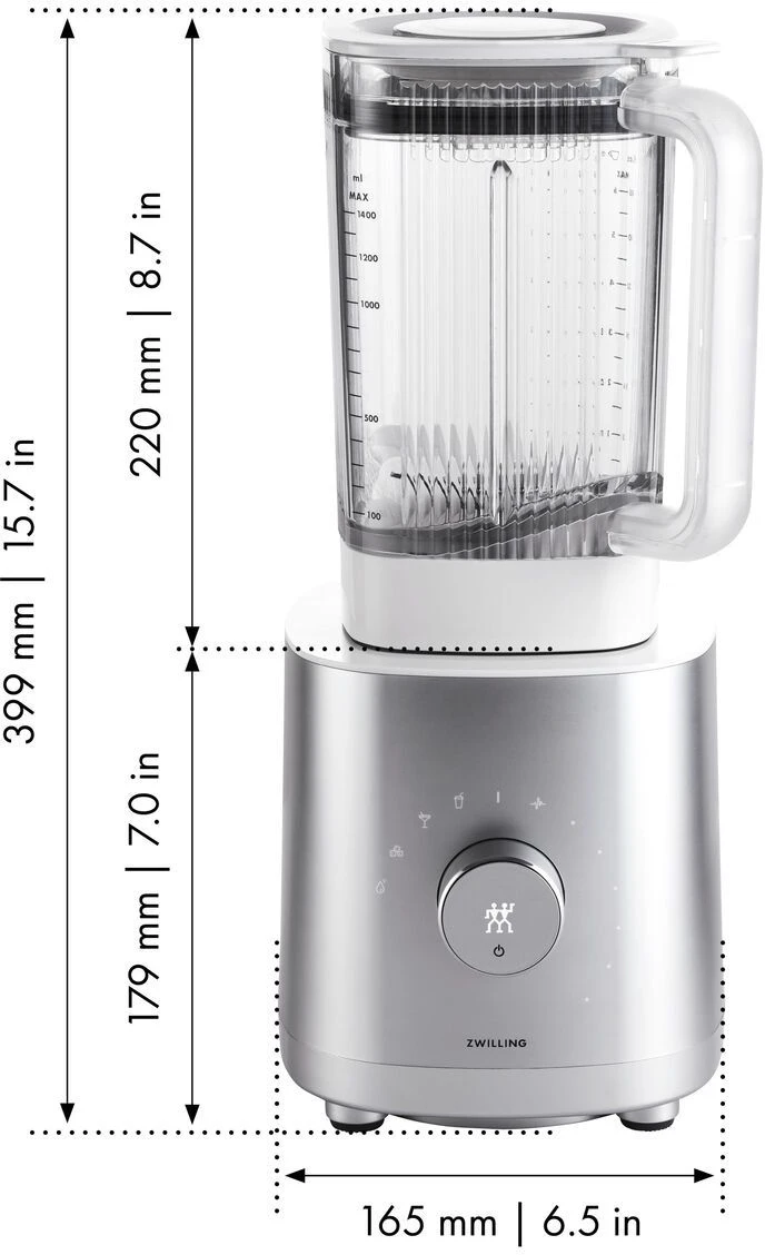 Zwilling Blender Enfinigy - 1.4 Liter - 1200 W - Zilver/Wit 7 Zwilling Blender Enfinigy - 1.4 Liter - 1200 W - Zilver/Wit - Afbeelding 7