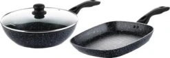 Westinghouse Pannenset Black Marble (Grillpan 28 Cm + Wokpan ø 30 Cm) - Inductie En Alle Andere Warmtebronnen