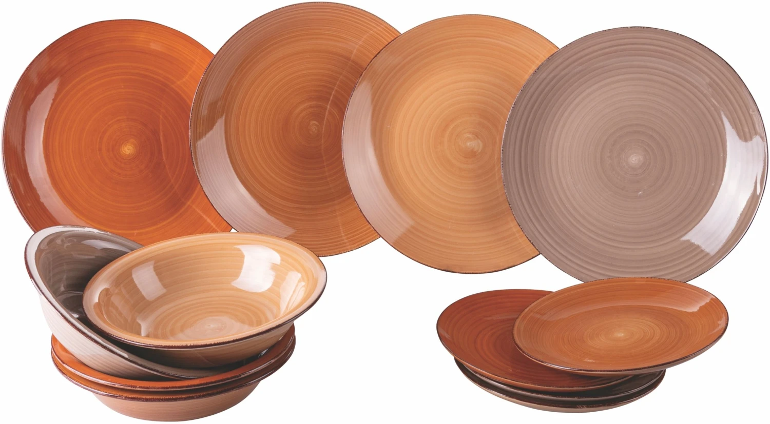 Villa D'Este Serviesset Baita - Chocolate - 12-delig / 4 Personen 1 Villa D'Este Serviesset Baita - Chocolate - 12-delig / 4 Personen