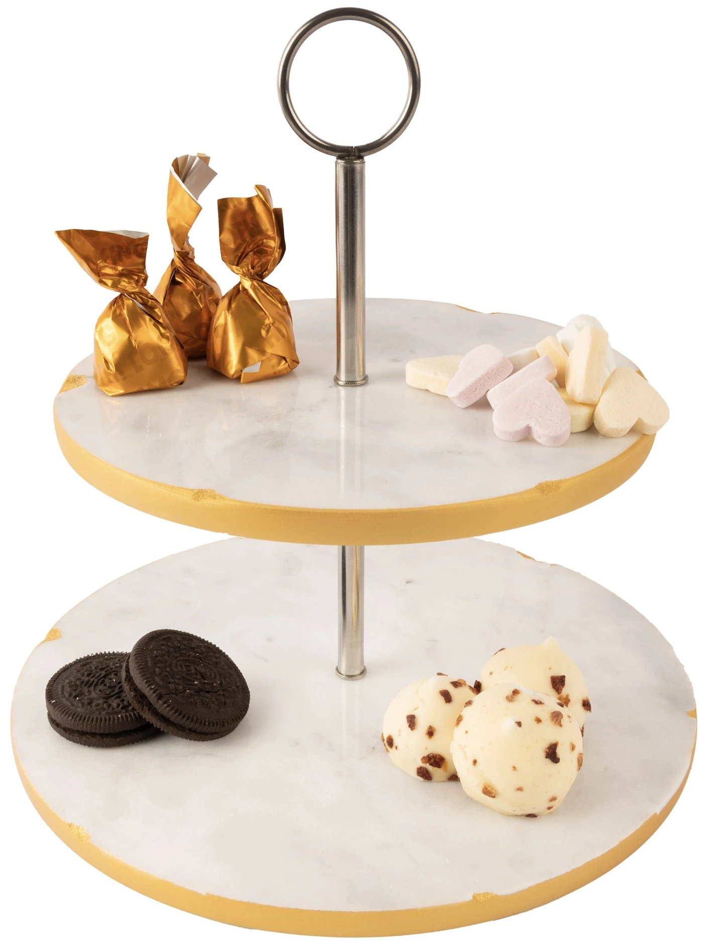 Jay Hill Etagere Marmer Goud 2-Laags 1 Jay Hill Etagere Marmer Goud 2-Laags