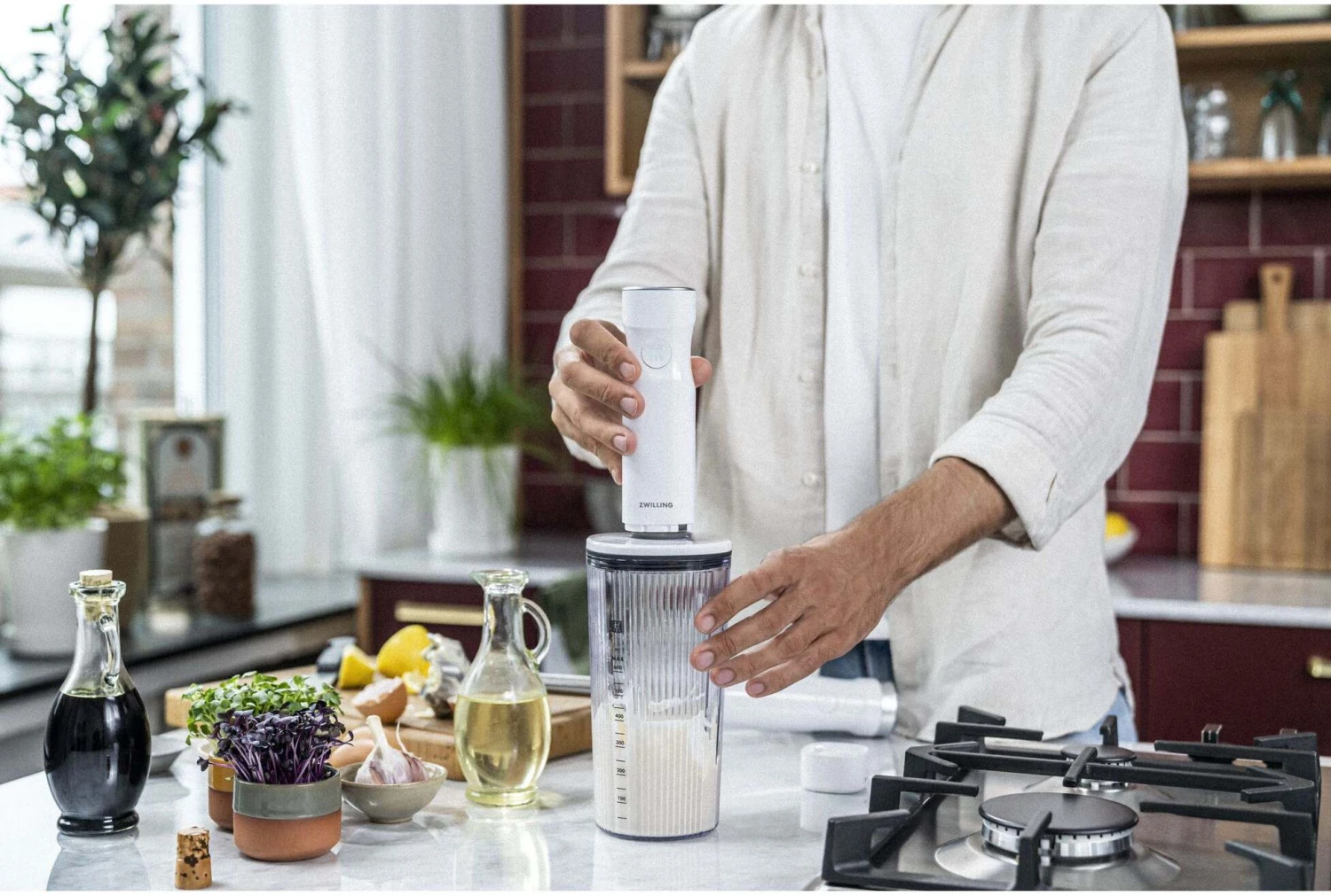 Zwilling Staafmixer Enfinigy - 800 W - 9 Snelheden - Zilver/Wit 4 Zwilling Staafmixer Enfinigy - 800 W - 9 Snelheden - Zilver/Wit - Afbeelding 4