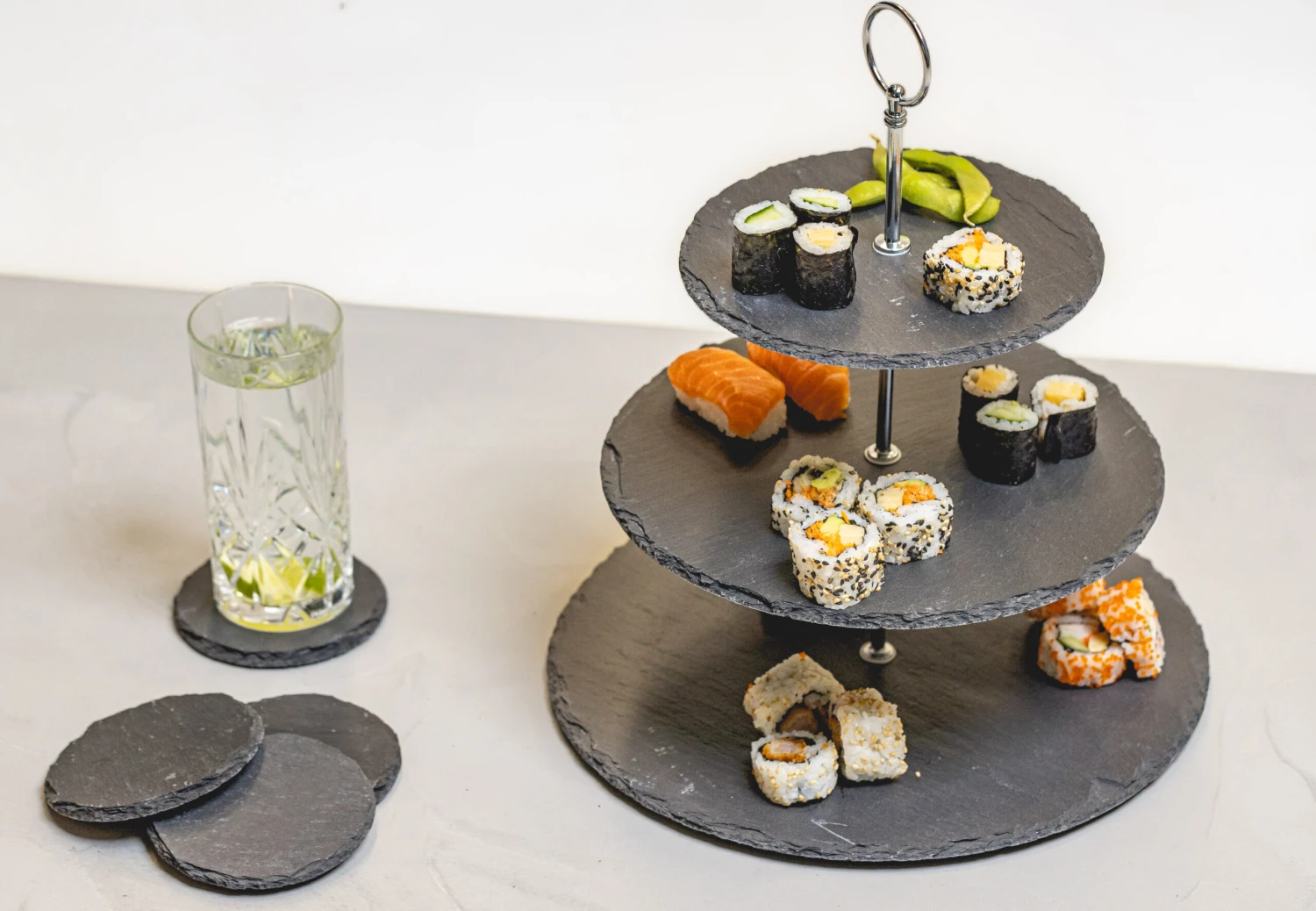 Sareva Etagere / Serveertoren Leisteen 3-Laags 2 Sareva Etagere / Serveertoren Leisteen 3-Laags - Afbeelding 2