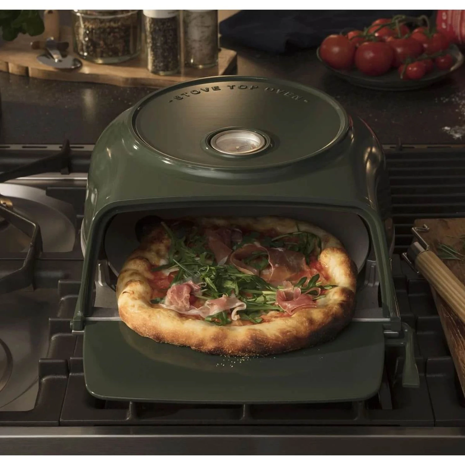 Fernus & Friends Pizza Oven - Voor Fornuis - Duck Green - Voor ø 26 Cm Pizza's 5 Fernus & Friends Pizza Oven - Voor Fornuis - Duck Green - Voor ø 26 Cm Pizza's - Afbeelding 5