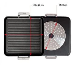 Valira Grillpan Aire Met Handgrepen - 28 X 28 Cm - Standaard Anti-aanbaklaag 6 Valira Grillpan Aire Met Handgrepen - 28 X 28 Cm - Standaard Anti-aanbaklaag -Alessi Verkoopwinkel GrillpanMetHandvaten28x28cm2