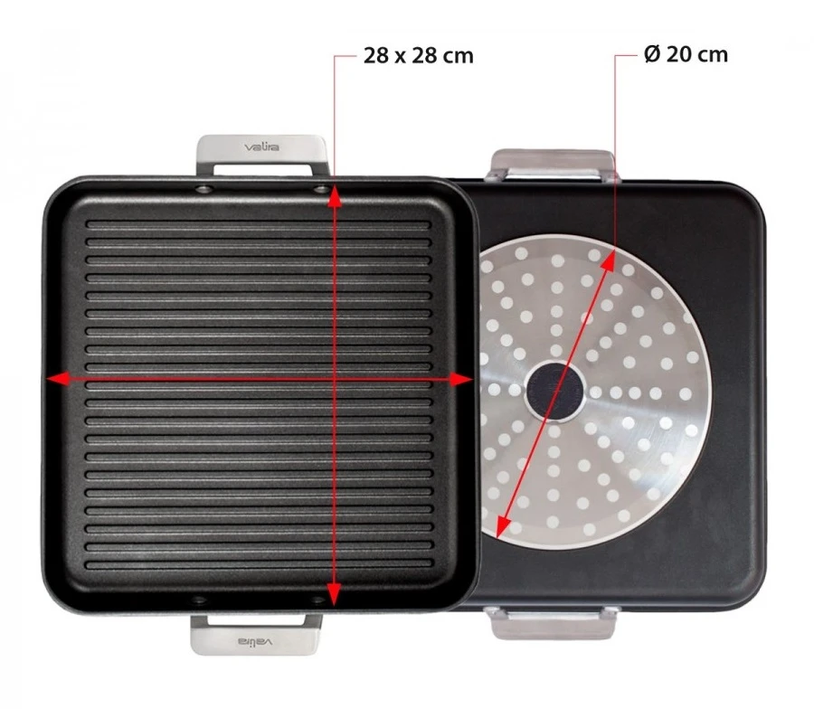 Valira Grillpan Aire Met Handgrepen - 28 X 28 Cm - Standaard Anti-aanbaklaag 3 Valira Grillpan Aire Met Handgrepen - 28 X 28 Cm - Standaard Anti-aanbaklaag - Afbeelding 3