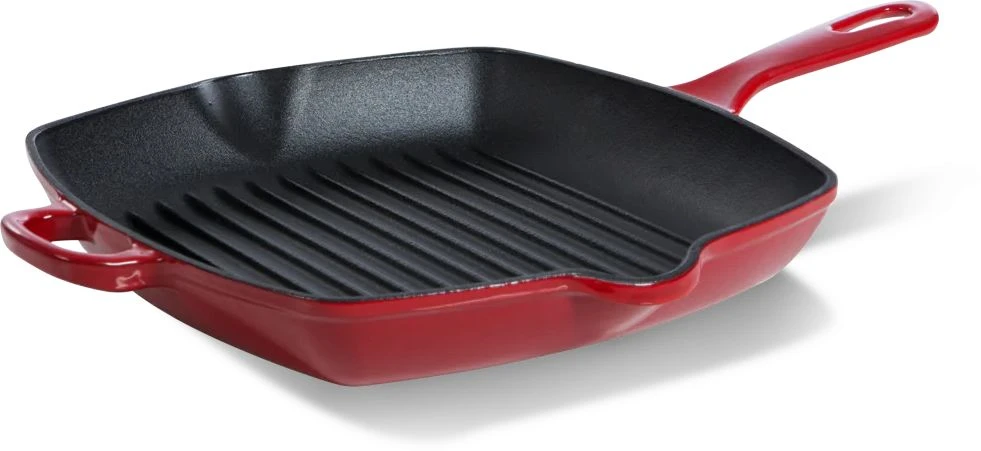 BK Grillpan Bourgogne - Chili Red - 26 X 26 Cm - Geëmailleerde Anti-aanbaklaag 1 BK Grillpan Bourgogne - Chili Red - 26 X 26 Cm - Geëmailleerde Anti-aanbaklaag
