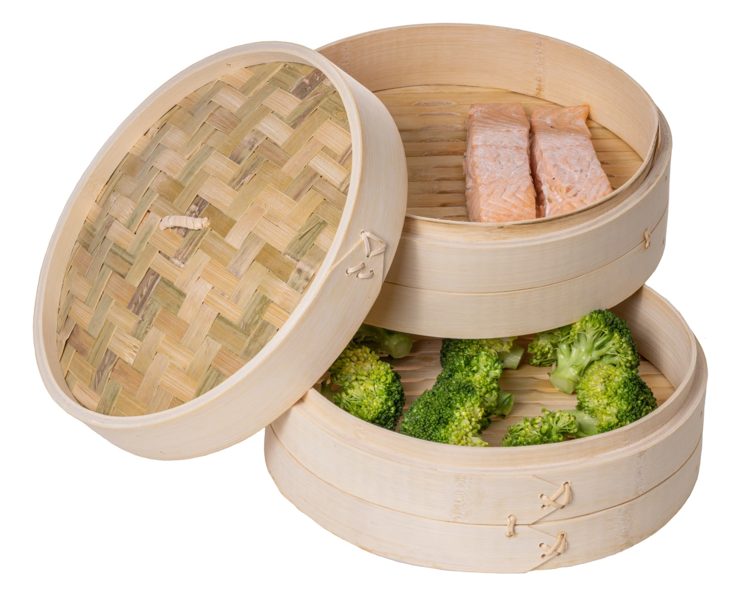 Sareva Stoommandje - Bamboe - 2-laags - ø 25 Cm 1 Sareva Stoommandje - Bamboe - 2-laags - ø 25 Cm