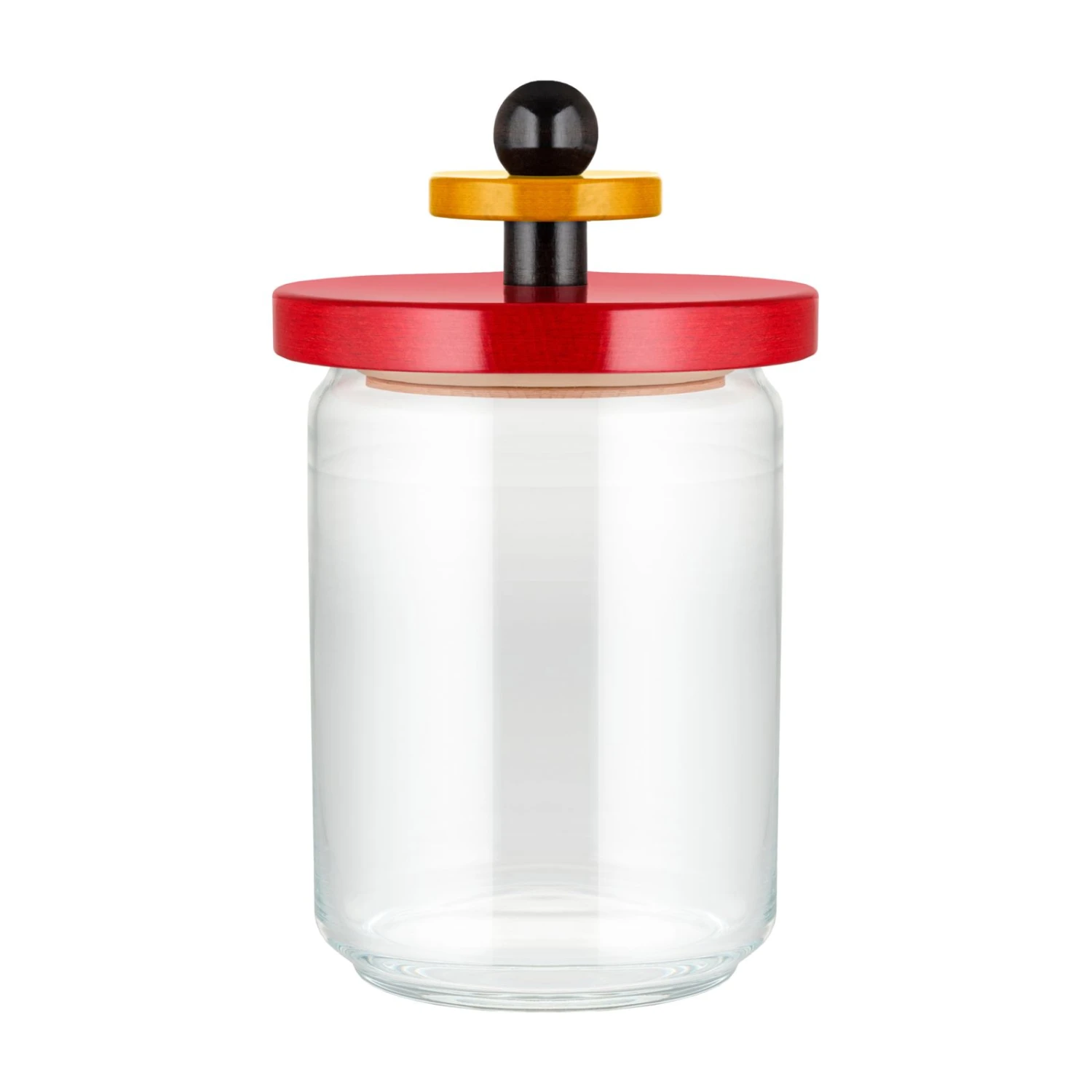 Alessi Voorraadpot Twergi - ES16/100 - Rood - ø 12 Cm / 1 Liter - Door Ettore Sotsass 1 Alessi Voorraadpot Twergi - ES16/100 - Rood - ø 12 Cm / 1 Liter - Door Ettore Sotsass