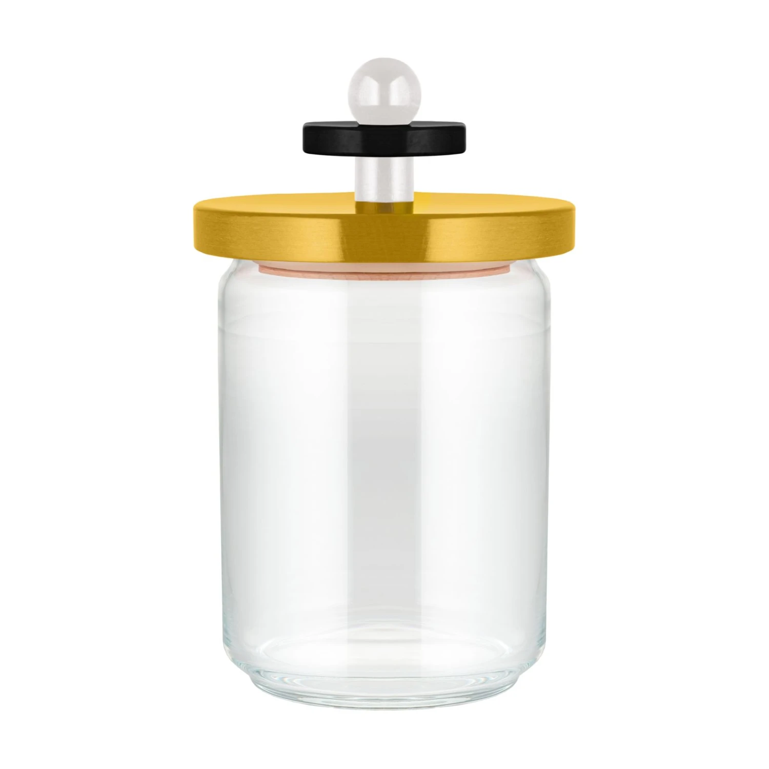 Alessi Voorraadpot Twergi - ES16/100 1 - Geel - ø 12 Cm / 1 Liter - Door Ettore Sotsass 1 Alessi Voorraadpot Twergi - ES16/100 1 - Geel - ø 12 Cm / 1 Liter - Door Ettore Sotsass