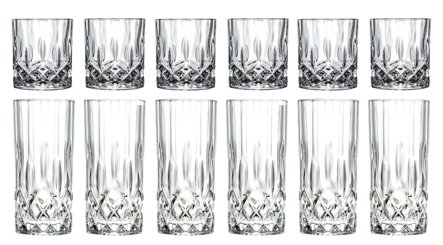 Cookinglife Glazenset (cocktailglazen & Longdrinkglazen) Moray - 12 Delige Set 1 Cookinglife Glazenset (cocktailglazen & Longdrinkglazen) Moray - 12 Delige Set