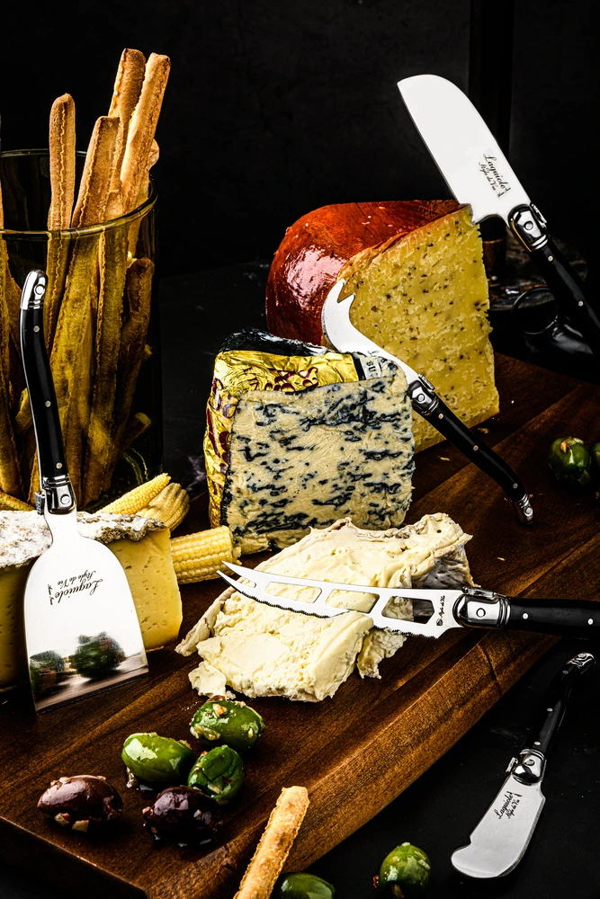 Laguiole Style De Vie Kaasmessen Met Plank Premium Line - Zwart 3 Laguiole Style De Vie Kaasmessen Met Plank Premium Line - Zwart - Afbeelding 3