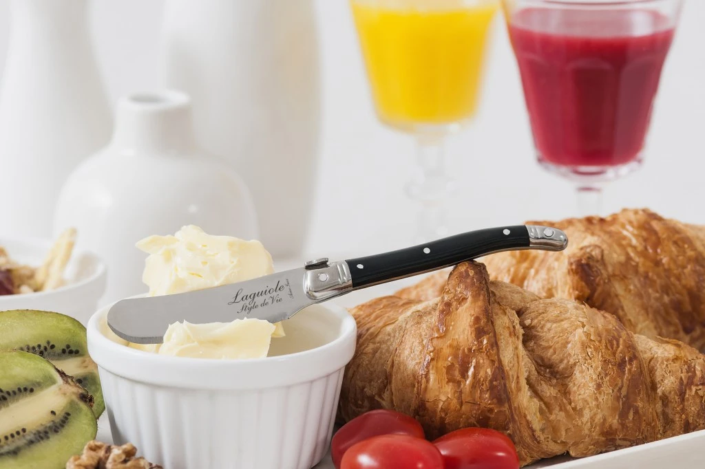 Laguiole Style De Vie Botermessen Zwart - 4 Stuks 2 Laguiole Style De Vie Botermessen Zwart - 4 Stuks - Afbeelding 2