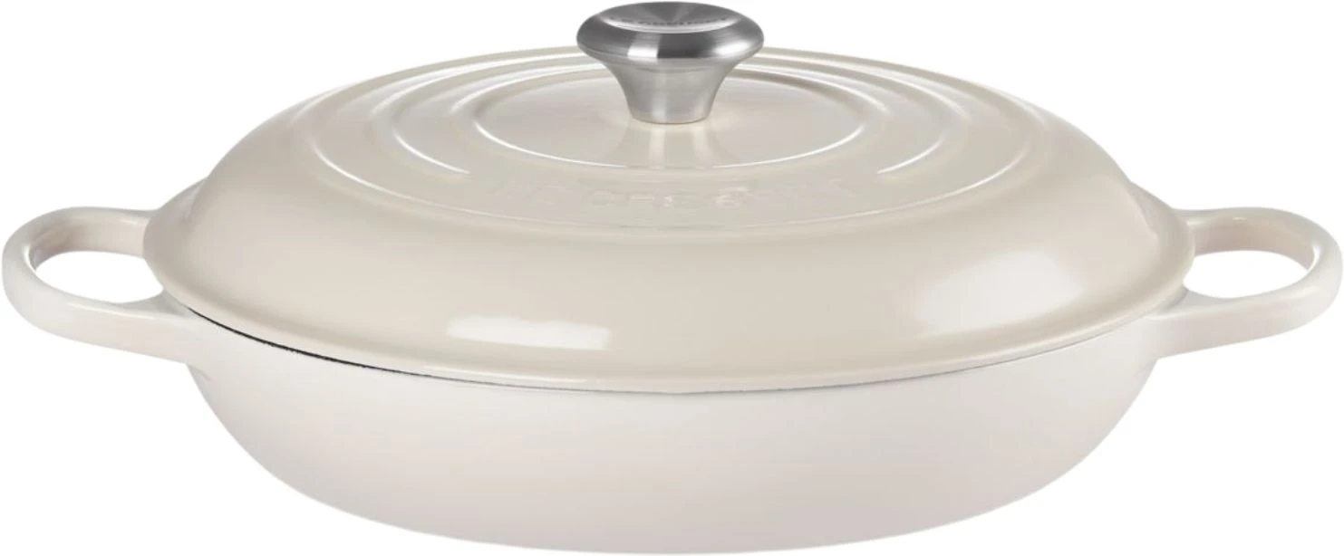 Le Creuset Braadpan Signature - Campagnard - Meringue - ø 30 Cm / 3.5 Liter 2 Le Creuset Braadpan Signature - Campagnard - Meringue - ø 30 Cm / 3.5 Liter - Afbeelding 2