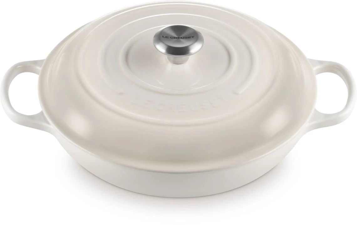 Le Creuset Braadpan Signature - Campagnard - Meringue - ø 30 Cm / 3.5 Liter 1 Le Creuset Braadpan Signature - Campagnard - Meringue - ø 30 Cm / 3.5 Liter