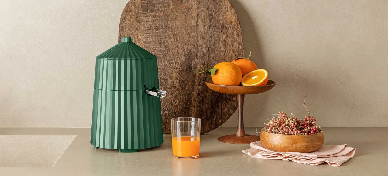 Alessi Citruspers Plissé - Elektrisch - Groen - Michele De Lucchi - MDL07 GR 2 Alessi Citruspers Plissé - Elektrisch - Groen - Michele De Lucchi - MDL07 GR - Afbeelding 2