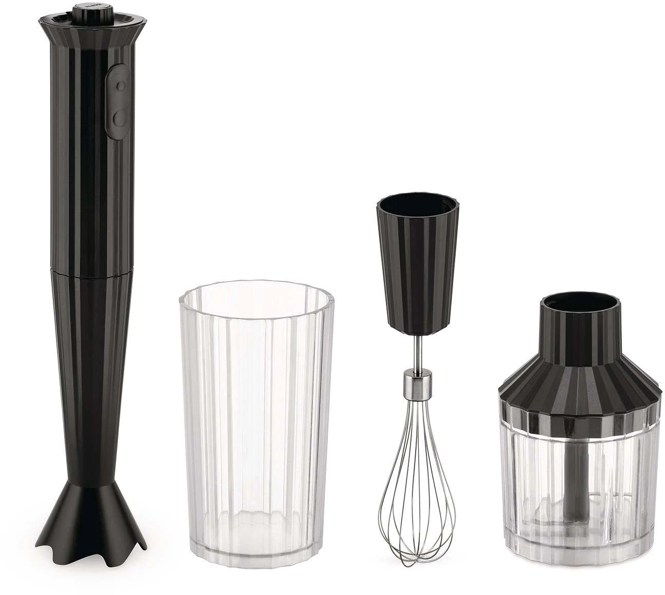 Alessi Staafmixer Set Plissé - Zwart - Michele De Lucchi - MDL10S B 1 Alessi Staafmixer Set Plissé - Zwart - Michele De Lucchi - MDL10S B