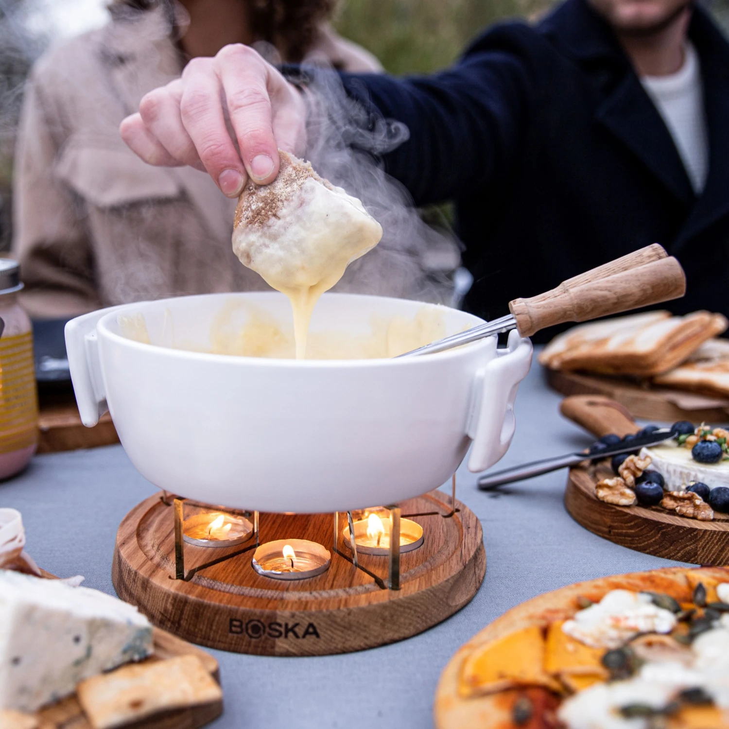 Boska Fondueset Twinkle - 4 Personen - Wit/bruin 2 Boska Fondueset Twinkle - 4 Personen - Wit/bruin - Afbeelding 2