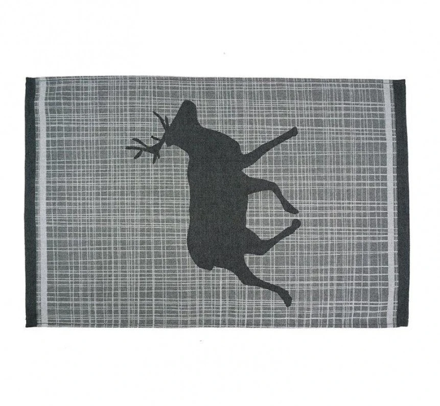 KOOK Theedoek Hert Grijs 50 X 50 Cm 1 KOOK Theedoek Hert Grijs 50 X 50 Cm