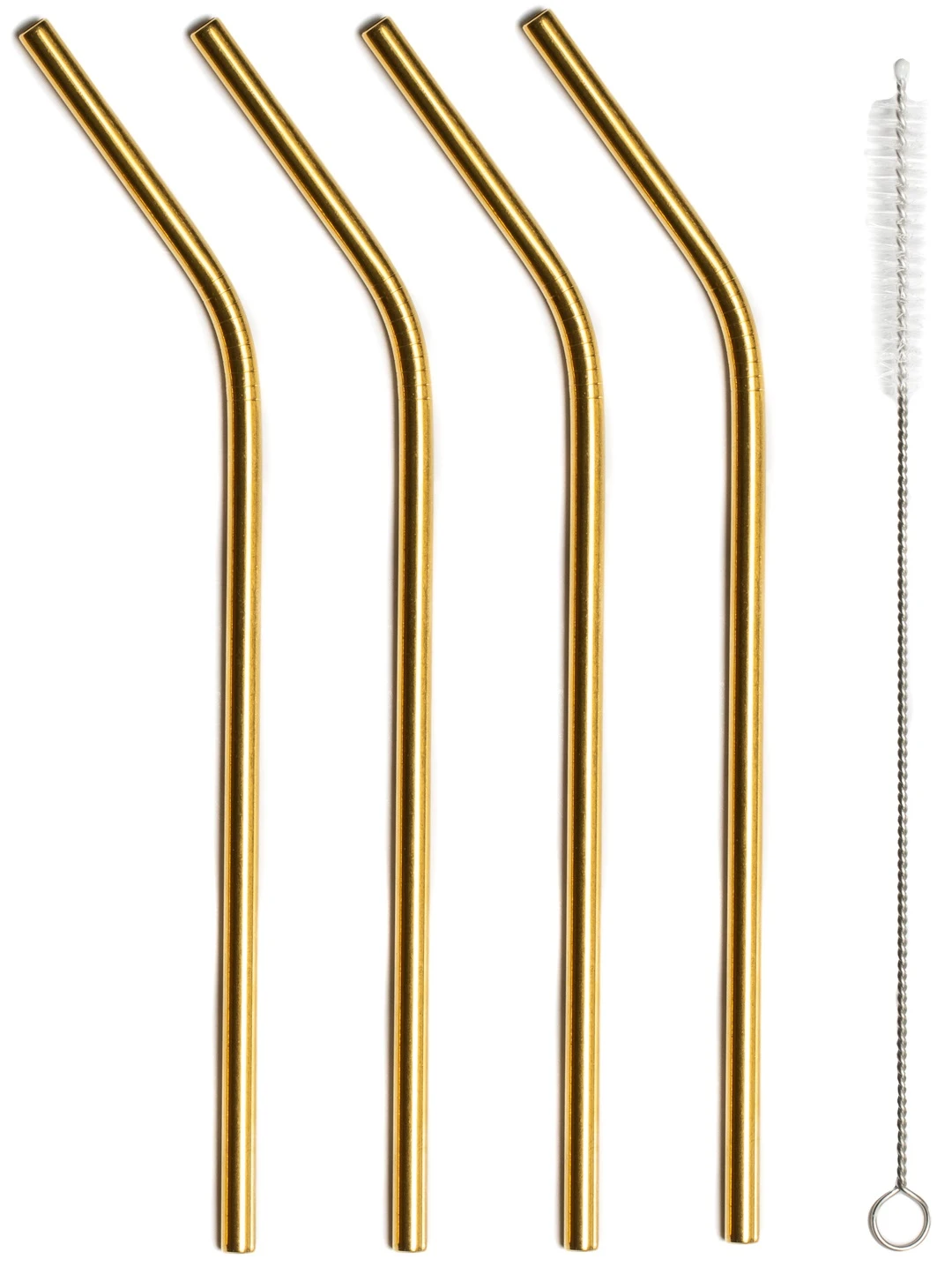 Sareva Herbruikbare Rietjes - Met Borstel - Goud - Gebogen - 4 Stuks 5 Sareva Herbruikbare Rietjes - Met Borstel - Goud - Gebogen - 4 Stuks - Afbeelding 5