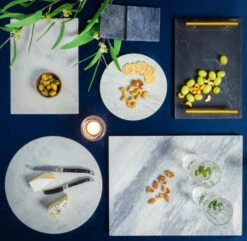 Jay Hill Dienblad - Met Handvatten - Marmer - Grijs - 30 X 20 Cm -Alessi Verkoopwinkel Serveerplank Grijs 6 2 1