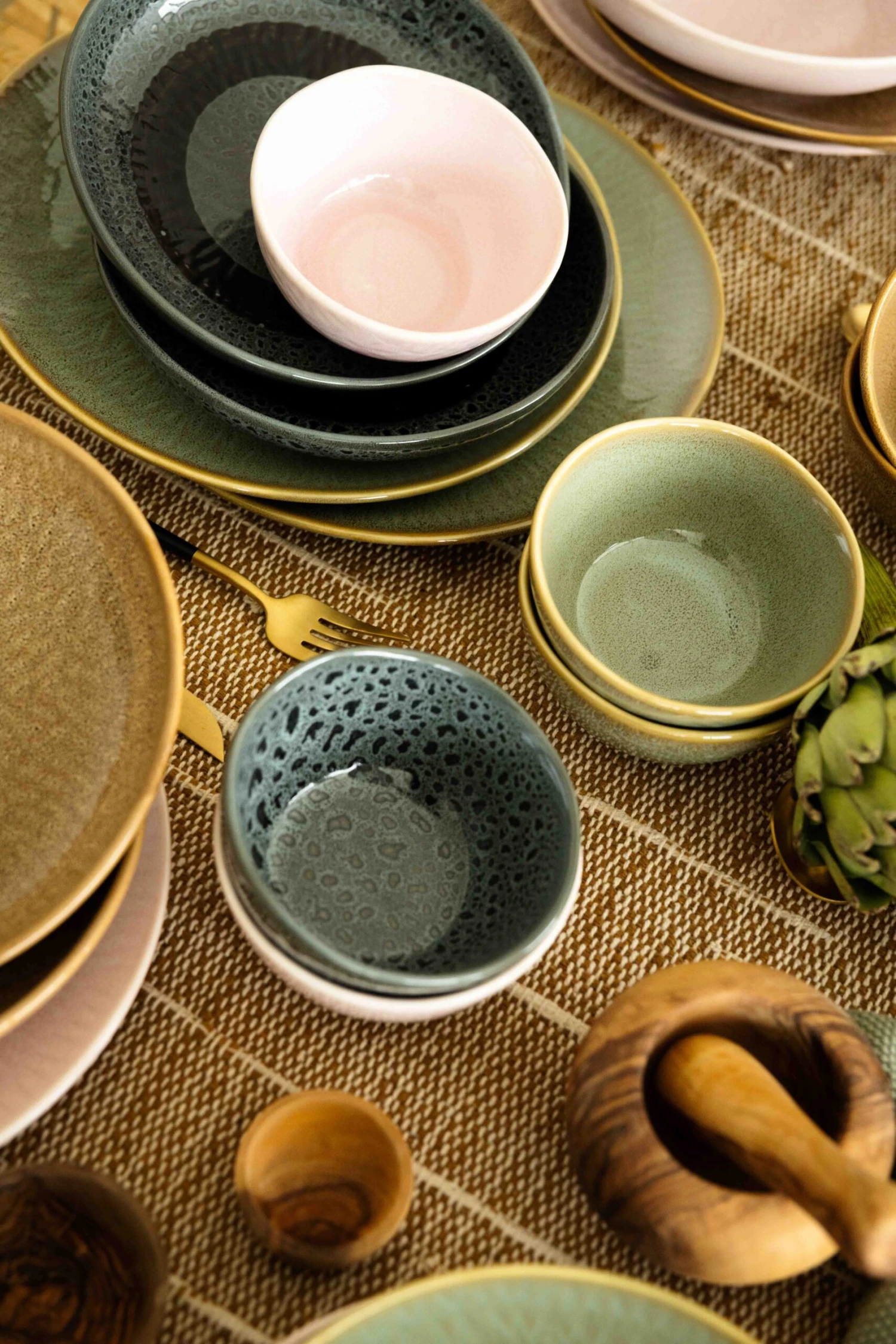 Jay Hill Serviesset Lihou - 4-delig - Grijs/Zwart 3 Jay Hill Serviesset Lihou - 4-delig - Grijs/Zwart - Afbeelding 3