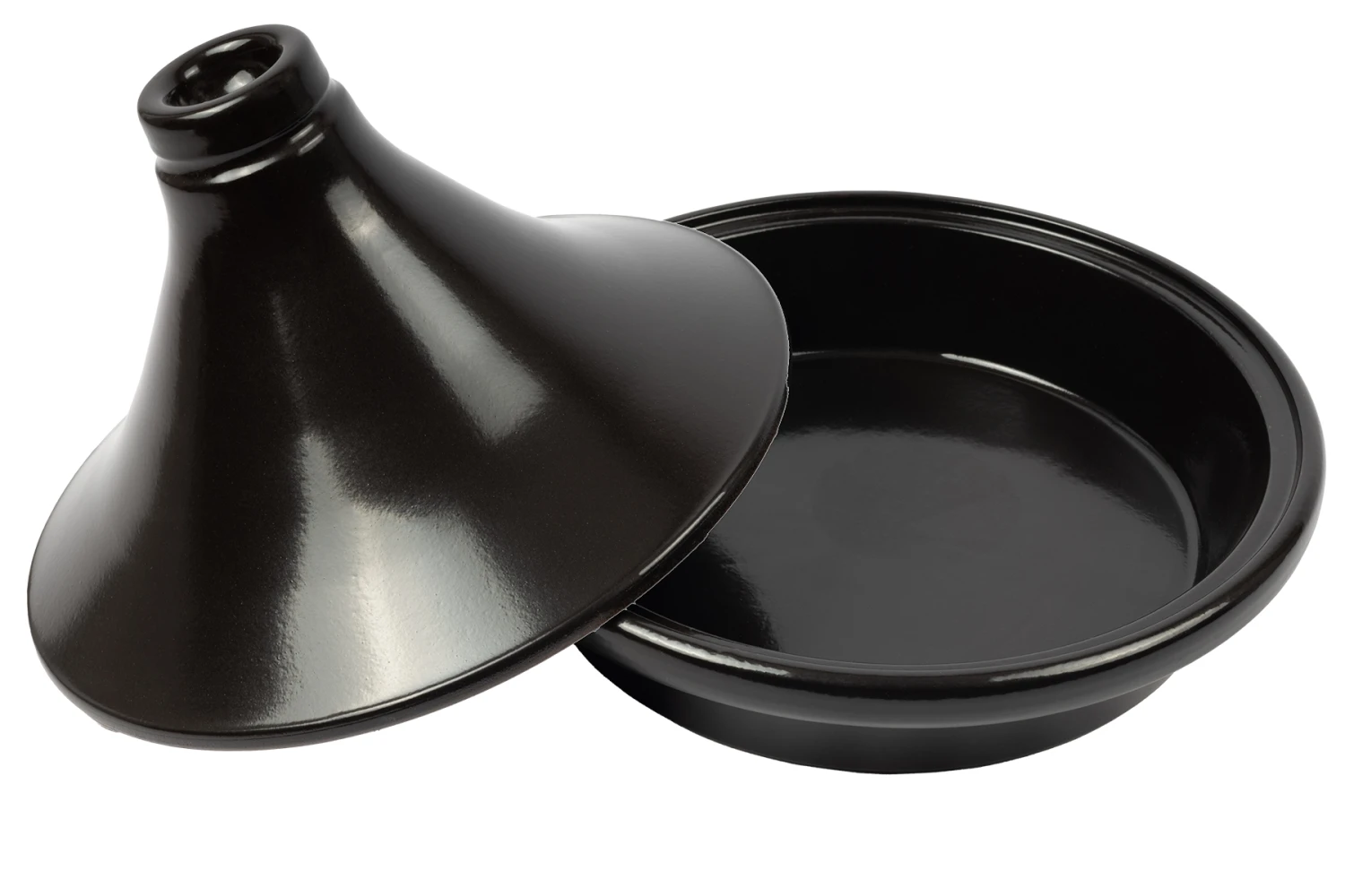 Cookinglife Tajine Regas - Aardewerk - Zwart - ø 32 Cm / 3 Liter 2 Cookinglife Tajine Regas - Aardewerk - Zwart - ø 32 Cm / 3 Liter - Afbeelding 2