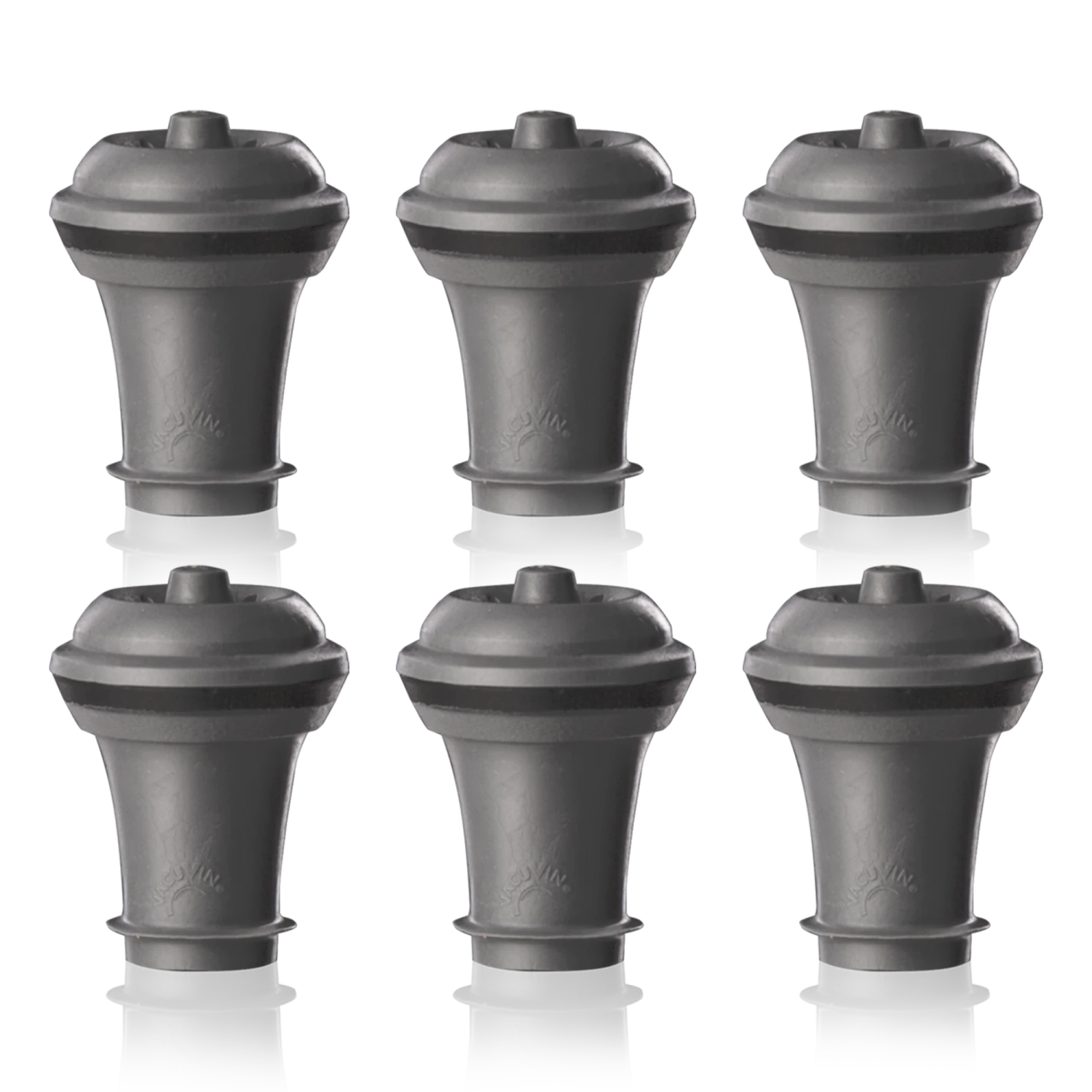 Vacu Vin Wijnstopper Vacuum Wine Stopper - Grijs - 6 Stuks 1 Vacu Vin Wijnstopper Vacuum Wine Stopper - Grijs - 6 Stuks