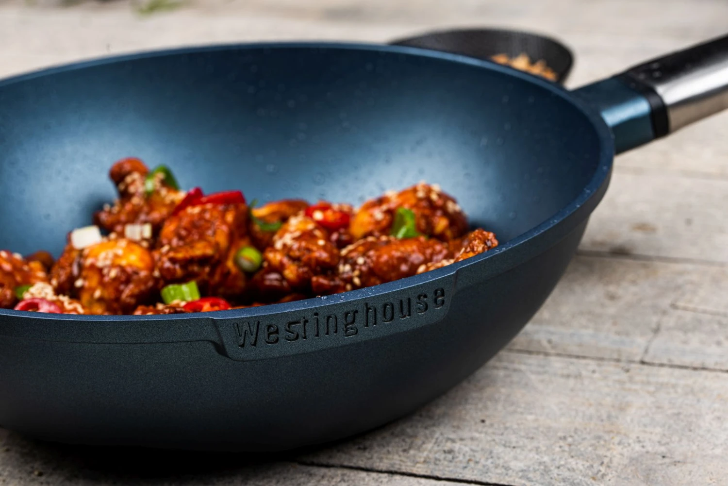 Westinghouse Wokpan Performance - Bravery Blue - ø 28 Cm - Standaard Anti-aanbaklaag 4 Westinghouse Wokpan Performance - Bravery Blue - ø 28 Cm - Standaard Anti-aanbaklaag - Afbeelding 4