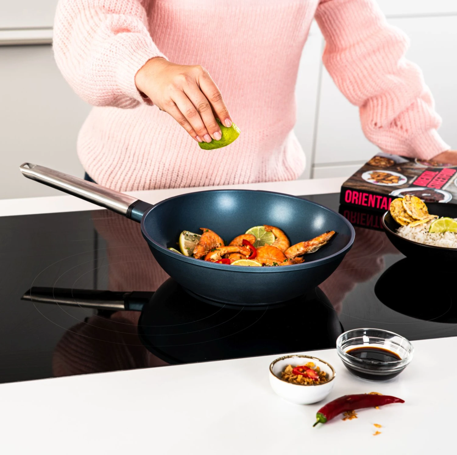 Westinghouse Wokpan Performance - Bravery Blue - ø 28 Cm - Standaard Anti-aanbaklaag 6 Westinghouse Wokpan Performance - Bravery Blue - ø 28 Cm - Standaard Anti-aanbaklaag - Afbeelding 6