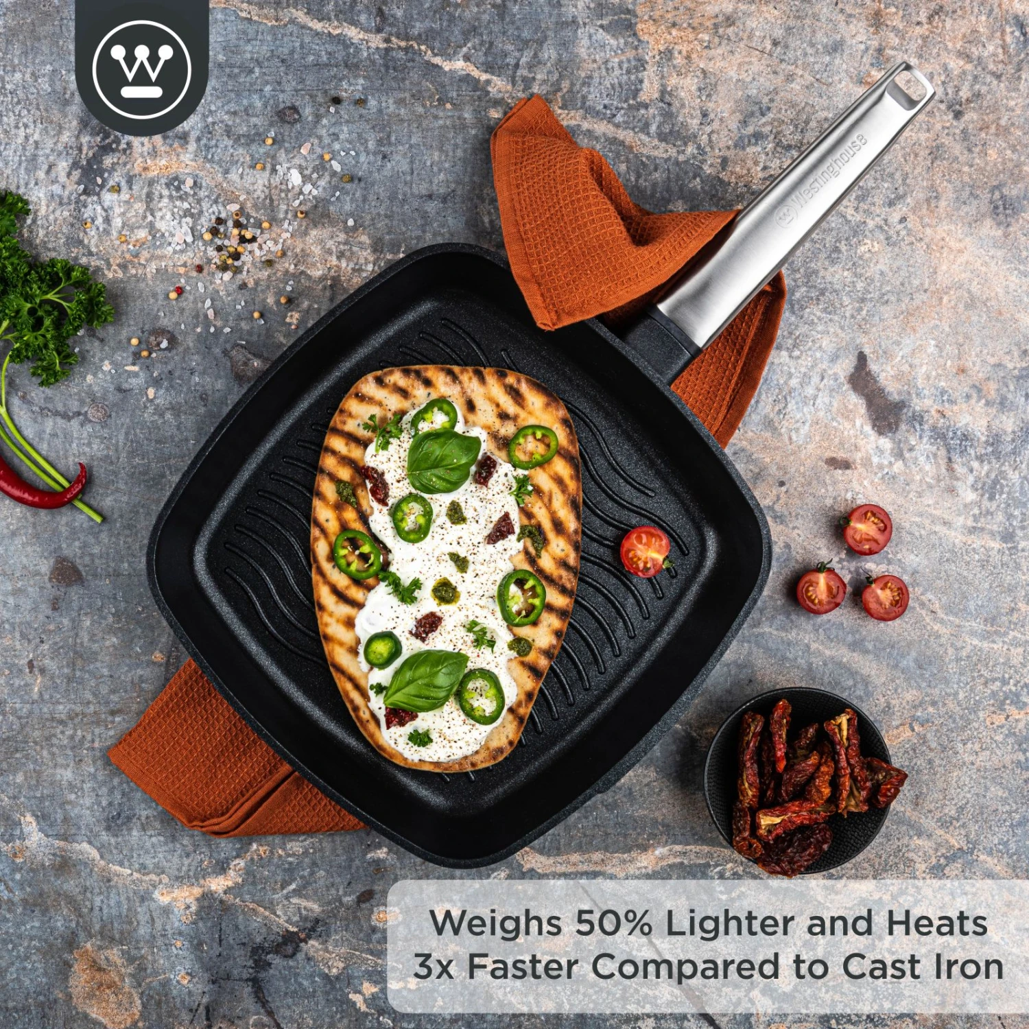Westinghouse Grillpan Performance - Blissful Black - 28 X 28 Cm - Standaard Anti-aanbaklaag 8 Westinghouse Grillpan Performance - Blissful Black - 28 X 28 Cm - Standaard Anti-aanbaklaag - Afbeelding 8