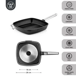 Westinghouse Grillpan Performance - Blissful Black - 28 X 28 Cm - Standaard Anti-aanbaklaag 11 Westinghouse Grillpan Performance - Blissful Black - 28 X 28 Cm - Standaard Anti-aanbaklaag -Alessi Verkoopwinkel WCFP0095G28BK 3