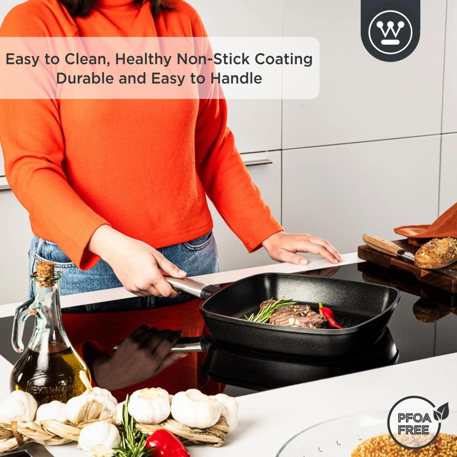 Westinghouse Grillpan Performance - Blissful Black - 28 X 28 Cm - Standaard Anti-aanbaklaag 5 Westinghouse Grillpan Performance - Blissful Black - 28 X 28 Cm - Standaard Anti-aanbaklaag - Afbeelding 5