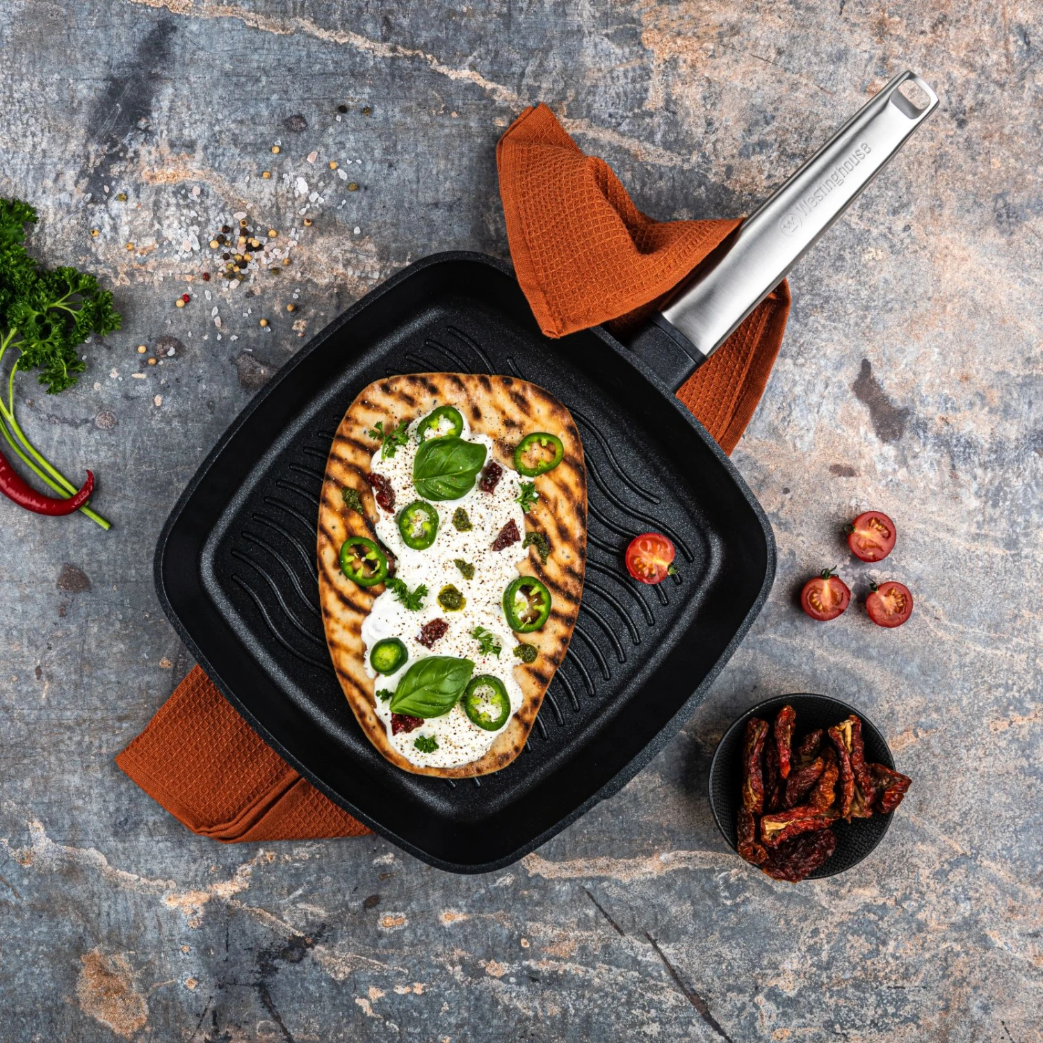 Westinghouse Grillpan Performance - Blissful Black - 28 X 28 Cm - Standaard Anti-aanbaklaag 9 Westinghouse Grillpan Performance - Blissful Black - 28 X 28 Cm - Standaard Anti-aanbaklaag - Afbeelding 9