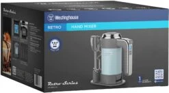 Westinghouse Handmixer Retro Collections - 6 Standen - Blauw - WKHM250BU 5 Westinghouse Handmixer Retro Collections - 6 Standen - Blauw - WKHM250BU -Alessi Verkoopwinkel WKHM250BU Hand Mixer BLUE BOX