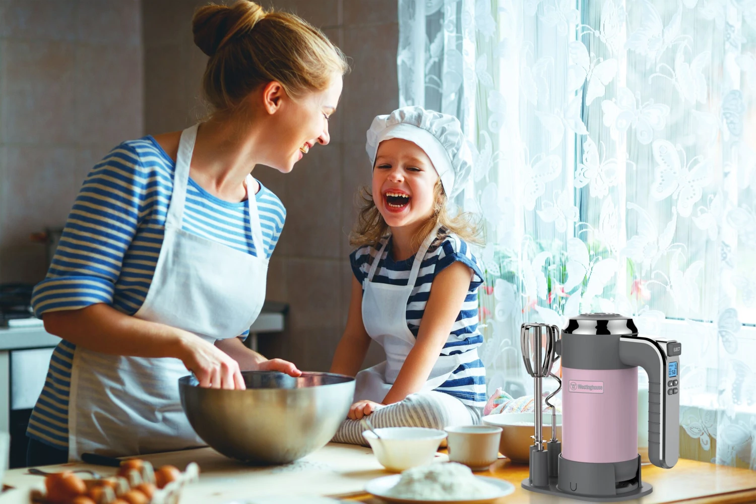 Westinghouse Handmixer Retro Collections - 6 Standen - Roze - WKHM250PK 2 Westinghouse Handmixer Retro Collections - 6 Standen - Roze - WKHM250PK - Afbeelding 2