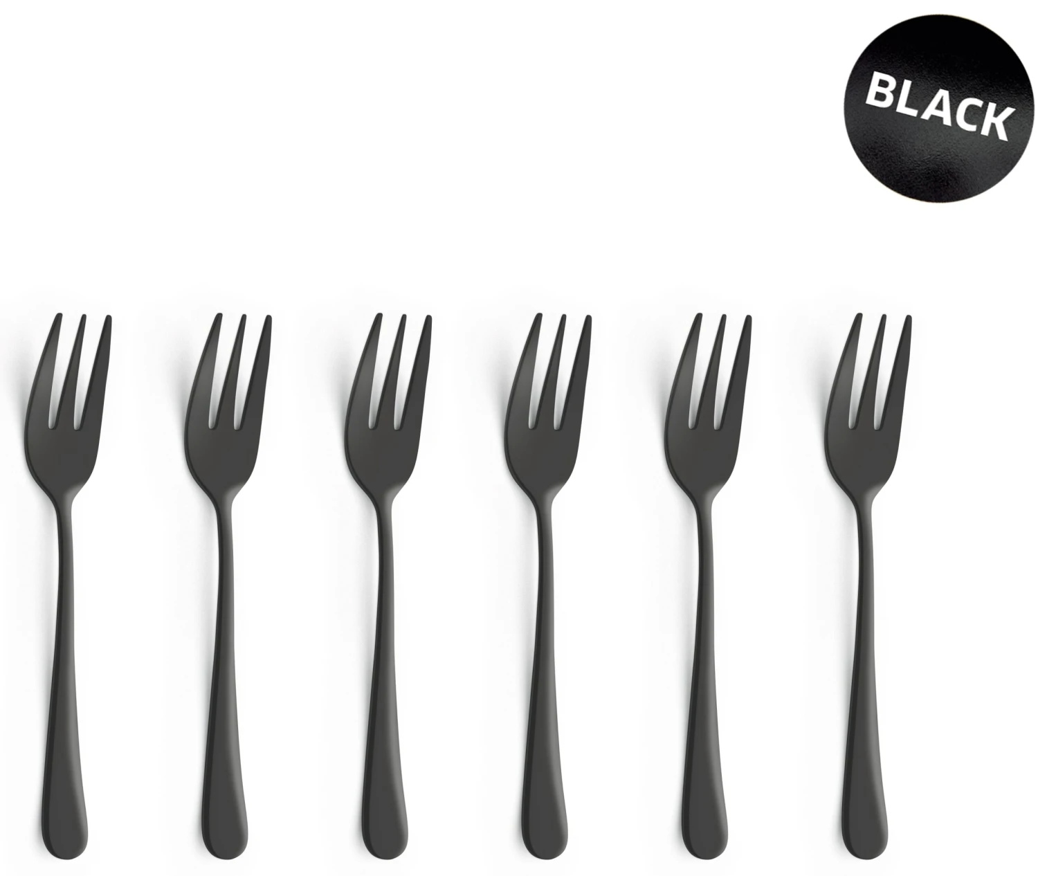 Amefa Gebaksvorkjes Austin - Vintage Zwart - 6 Stuks 2 Amefa Gebaksvorkjes Austin - Vintage Zwart - 6 Stuks - Afbeelding 2